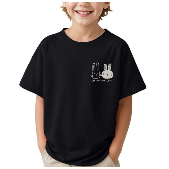 Gerichy Boys Tshirts,Boys 4th of July Shirt Toddler Boys' Kids Luminous Dinosaurs Short Sleeve T Shirts Cotton Cartoon Tops For Kids Dark Blue