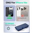 thumbnail image 2 of Funda tipo cartera OCASE compatible con iPhone 16e azul de 6.1 pulgadas, 2 of 7