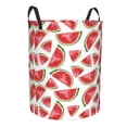 thumbnail image 2 of Balery Hand Drawn Watermelon Round Laundry Basket with Handles Waterproof Freestanding Laundry Hamper for Clothes Toys in the Dorm and Family-Small, 2 of 8