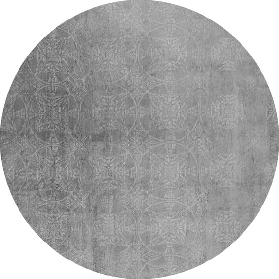 Ahgly Company Indoor Round Oriental Gray Industrial Area Rugs, 6' Round