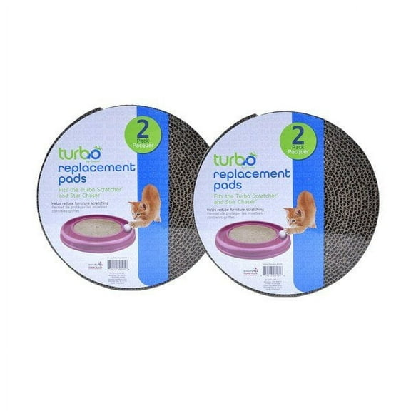 Bergan Turbo Scratcher Replacement Cat Scratch Pad Refill 2 Pack 4 Count