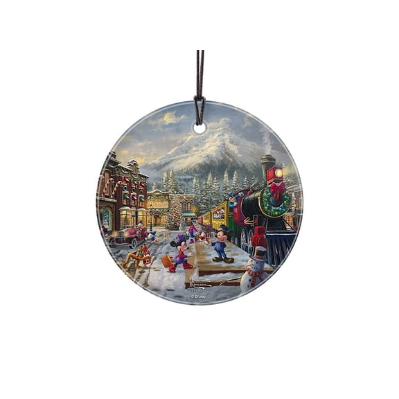 Disney (Mickey and Minnie Candy Cane Express) StarFire Prints™ Hanging Glass Print SPCIR1276