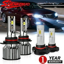For 2011-2012 Chrysler 200 LED Headlight Bulbs 9012 High/Low Beam 2504 Fog Light 6500K, Pack of 4