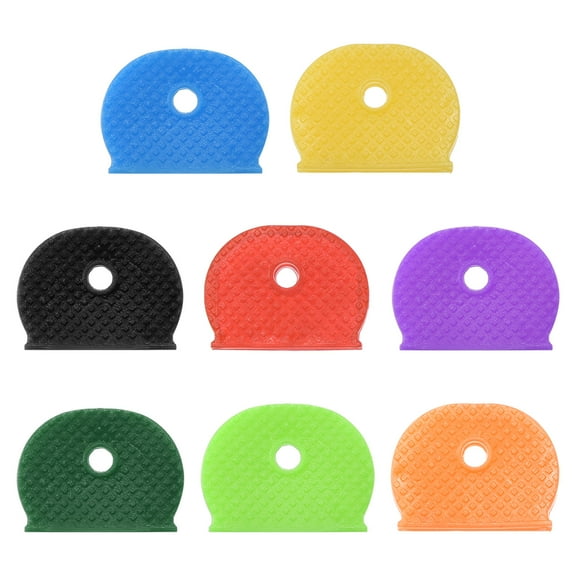 Key Caps Covers Tags Keys Ring Coding Identifiers Silicone Case Shell Protector, 8 Assorted Colors, 32 Pack