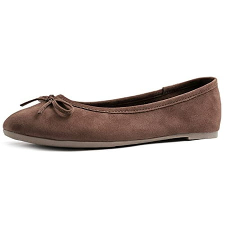

Feversole Women s Ultra Soft Colorful Memory Foam Cushioned Faux Suede Home Ballet Flats Light Brown Size 9.5 M US
