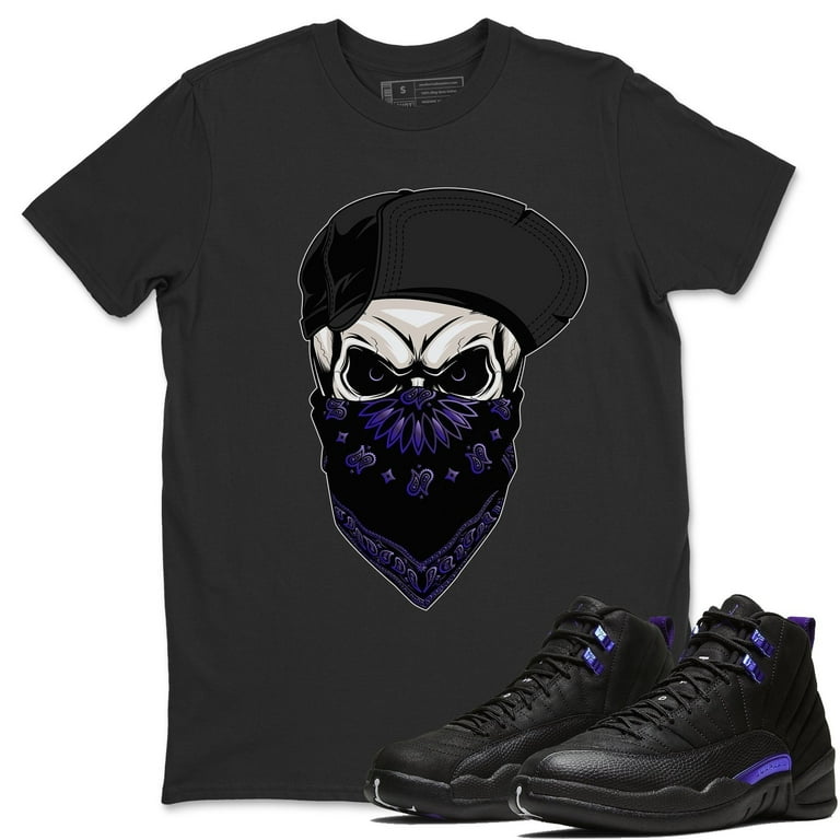 Skull Hat T Shirt Jordan 12 Dark Concord Sneakers Matching Outfit