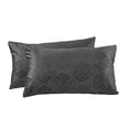 thumbnail image 4 of Home Soft Things Ikat Velvet 2 Piece Pillow Shell Set - Gun Metal - 14" x 26", 4 of 7