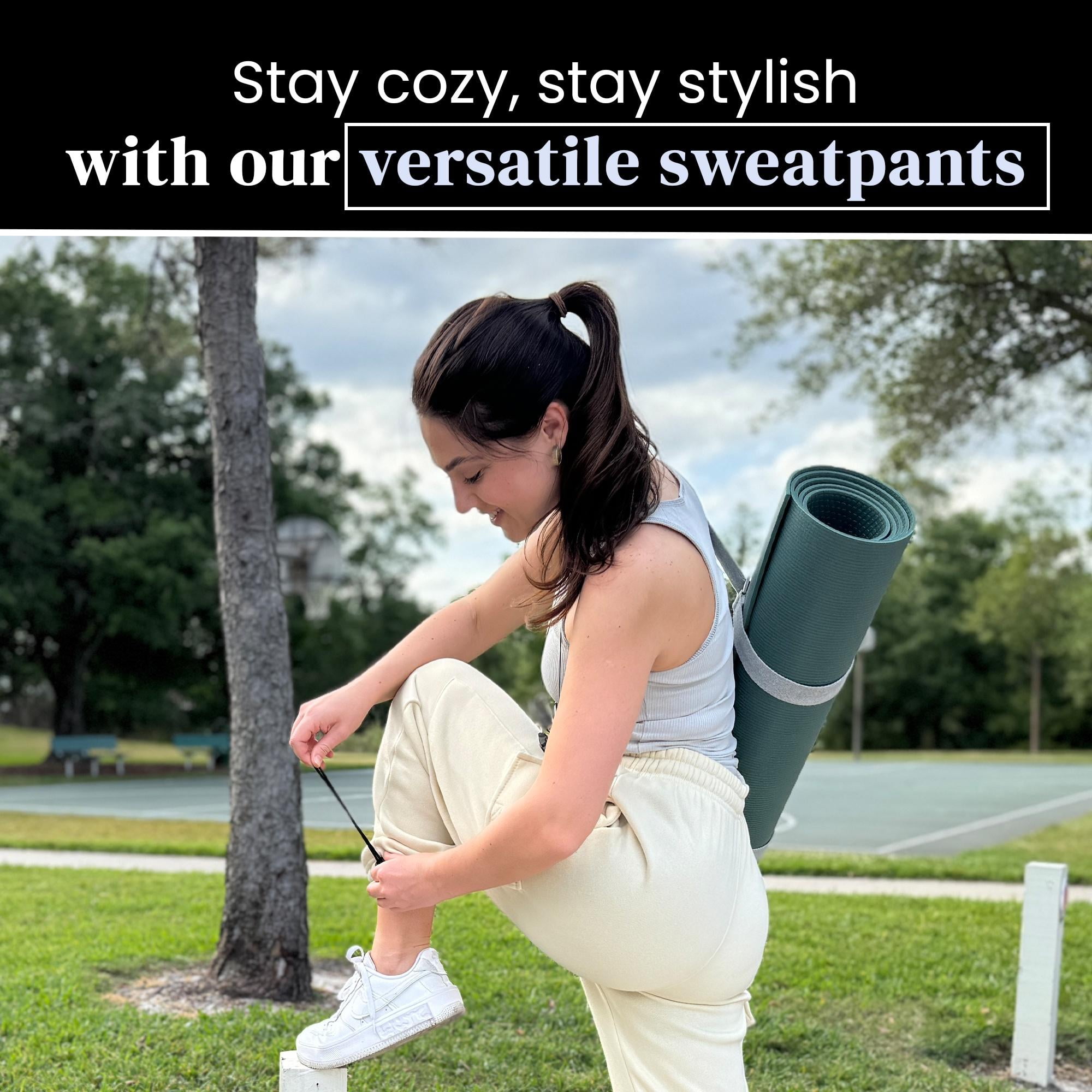 [2 Pack] Women's Sweatpants Cargo Jogger Soft Fleece Adjustable Pants, Sizes S - 2XL