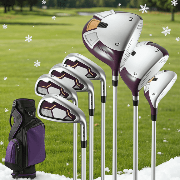 Naipo Complete Golf Clubs Package 9 Club Set for Men Woman Right Handed True Temper Steel Shafts Putter Stand Bag and 3 H C Bonus Head