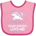 thumbnail image 3 of Inktastic Grammy and Grandpa Love Me Grandchild Unicorn Girls Baby Bib, 3 of 4