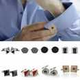 thumbnail image 6 of K-KED Cufflinks Mens Shirt Wedding Cuff Links Metal Delicate Jewelry Square Silver Black Gold-K, 6 of 9