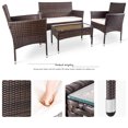 thumbnail image 4 of Topcobe Outdoor Patio Dining Set, 4 Piece Patio Wicker Furniture Seating Conversation Rattan Chair Glass Table (Brown Wicker, Beige Cushions), 4 of 5