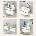 thumbnail image 4 of JilgTeok 4Packs Wall Mount Sponge Caddy for Kitchen Sink Movable Shape Hook Plastic Bathroom Hanging Toothpaste Holder for Sponge Toothbrush Razor Shaving Cream Sink Organization Storage Shower Caddy, 4 of 6