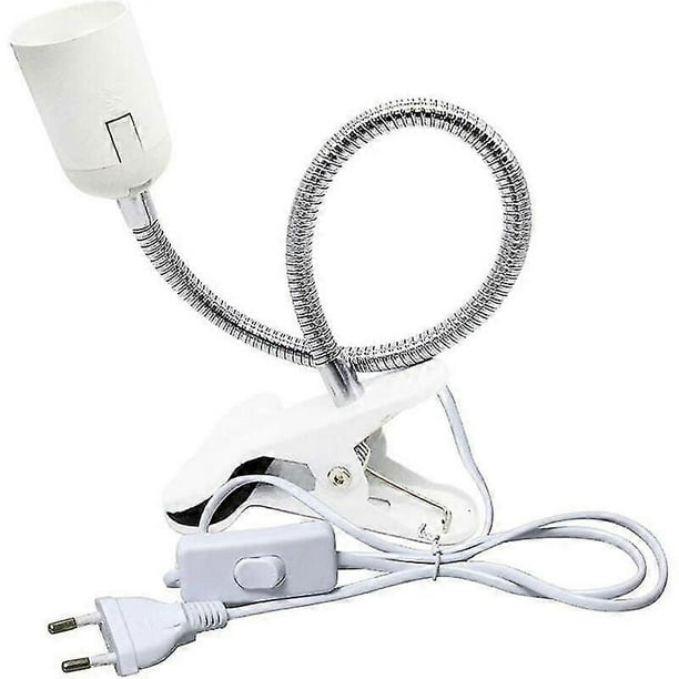 Spot E27 Clamp for Reading Lamp in Bed, AC 230V Clip-on Socket Cable with Switch, Lamp Clamp E27 Clip Flexible Gooseneck Lamp for Aquarium Plant Mirro