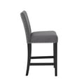 thumbnail image 3 of Cobre Contemporary Velvet Counter Stool with Nailhead Trim(Set of 2) in Gray, 3 of 6
