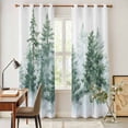 thumbnail image 4 of Forest Green Kitchen Curtains 84 Inch Length, Spring Summer Watercolor Pine Tree Grommet Top Bedroom Living Room Curtains, Light Filtering Cafe Curtain Drapes 2 Panels Set 84''x84'', 4 of 9