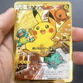 thumbnail image 3 of Metal Card 10000 Points Pikachu Charizard Arceus Card Golden English Mewtwo Vmax GX Anime Collection Battle Cards Gifts, 3 of 5