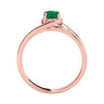 thumbnail image 4 of Mauli Jewels Engagement Rings for Women 0.95 Carat Oval Shape Emerald & Round White Diamond Gemstone Ring Prong-Setting 14K Rose Gold, 4 of 5