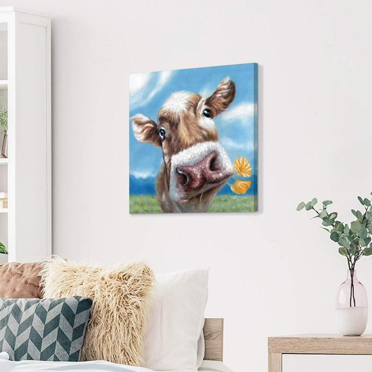  Cute Jersey Cow Baby In Field Rural Farm Pasture Animal Decor  Art Poster Room Aesthetics Posters Canvas Posters Bedroom Decoration Sports  Office Decoration Gifts Wall Art Decoration Printing Posters 1: Posters