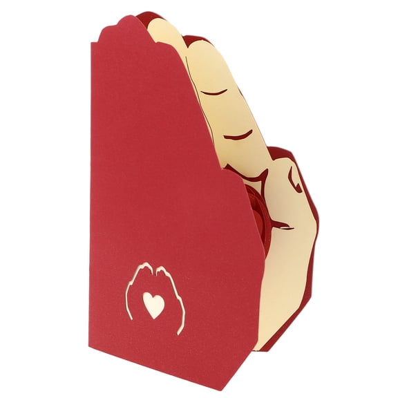 CRILSTYLEO Creative 3D Up Greeting Card Red Made of Premium Paper Ideal for Mother's Day