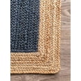 thumbnail image 4 of Indian Handmade Braided Inner Navy Blue Natural Jute Area Rug, Home Décor Rug, Floor Decor Carpet Size - 2.6' x 12' (78 cm x 360 cm), 4 of 5