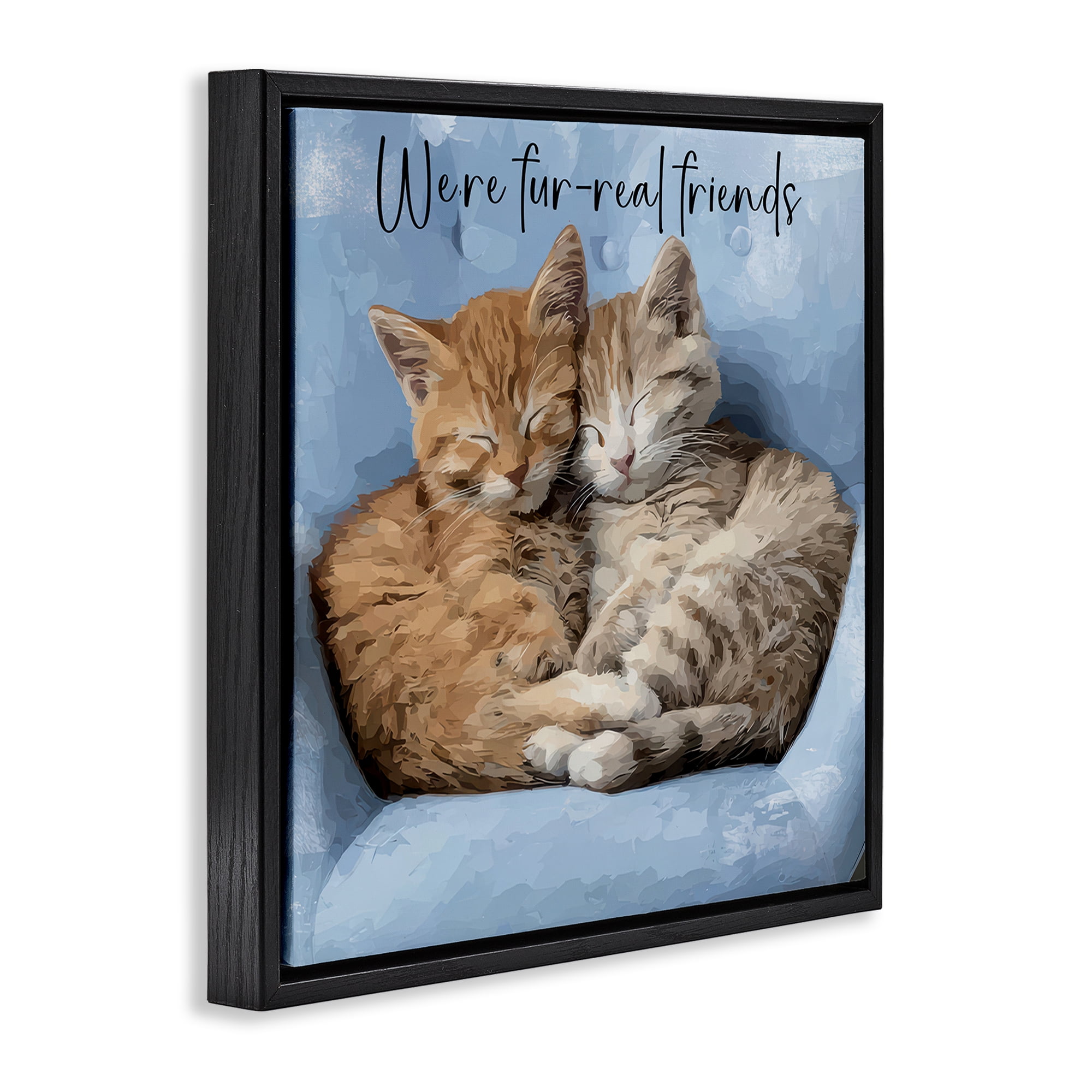 Stupell Industries We're Fur-Real Friends Black Framed Floater Canvas Wall Art, design by Kim Curinga