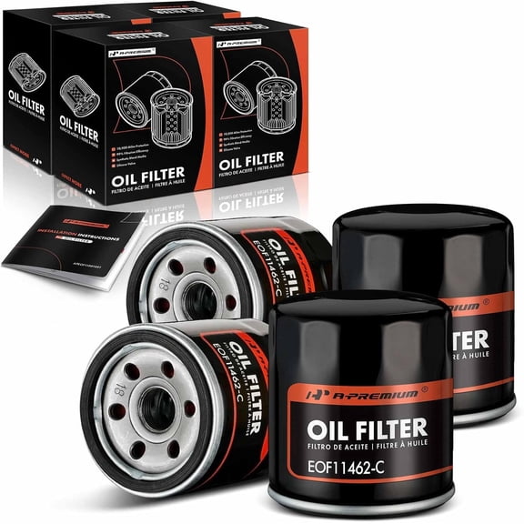 A-Premium 10K Miles Protection Spin On Oil Filter Compatible with Chevy Spark 2013 2014 2015, 4-PC Set