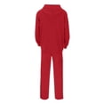 thumbnail image 5 of ASDFVBKG Mens Soft Fleece Athletic Outfit Set, Zip Up Hooded Jacket with Elastic Waist Cargo Wide Leg Pants Red XL, 5 of 5