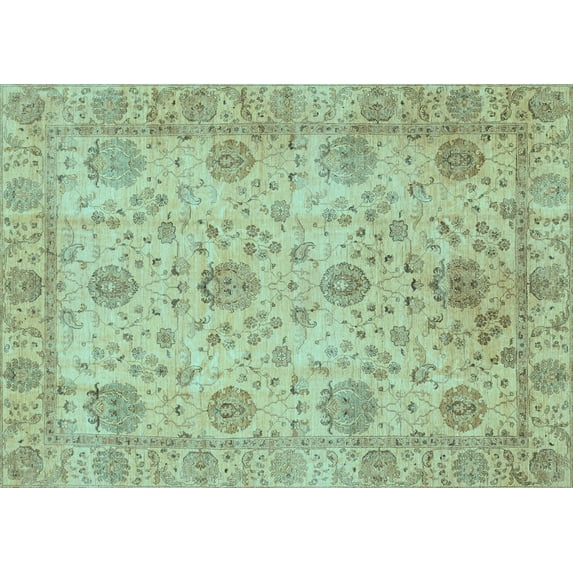 Ahgly Company Indoor Rectangle Oriental Light Blue Traditional Area Rugs, 8' x 10'
