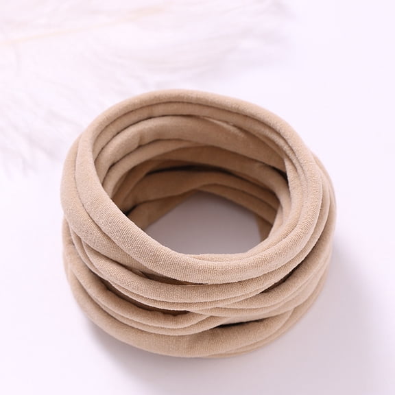 Firefly Hope 50PCS Light Khaki Cotton Seamless Hair Bands for Women, 2.4 Inch Diameter Elastic Ponytail Holders, No-Damage Styling Elastics for Thick Hair