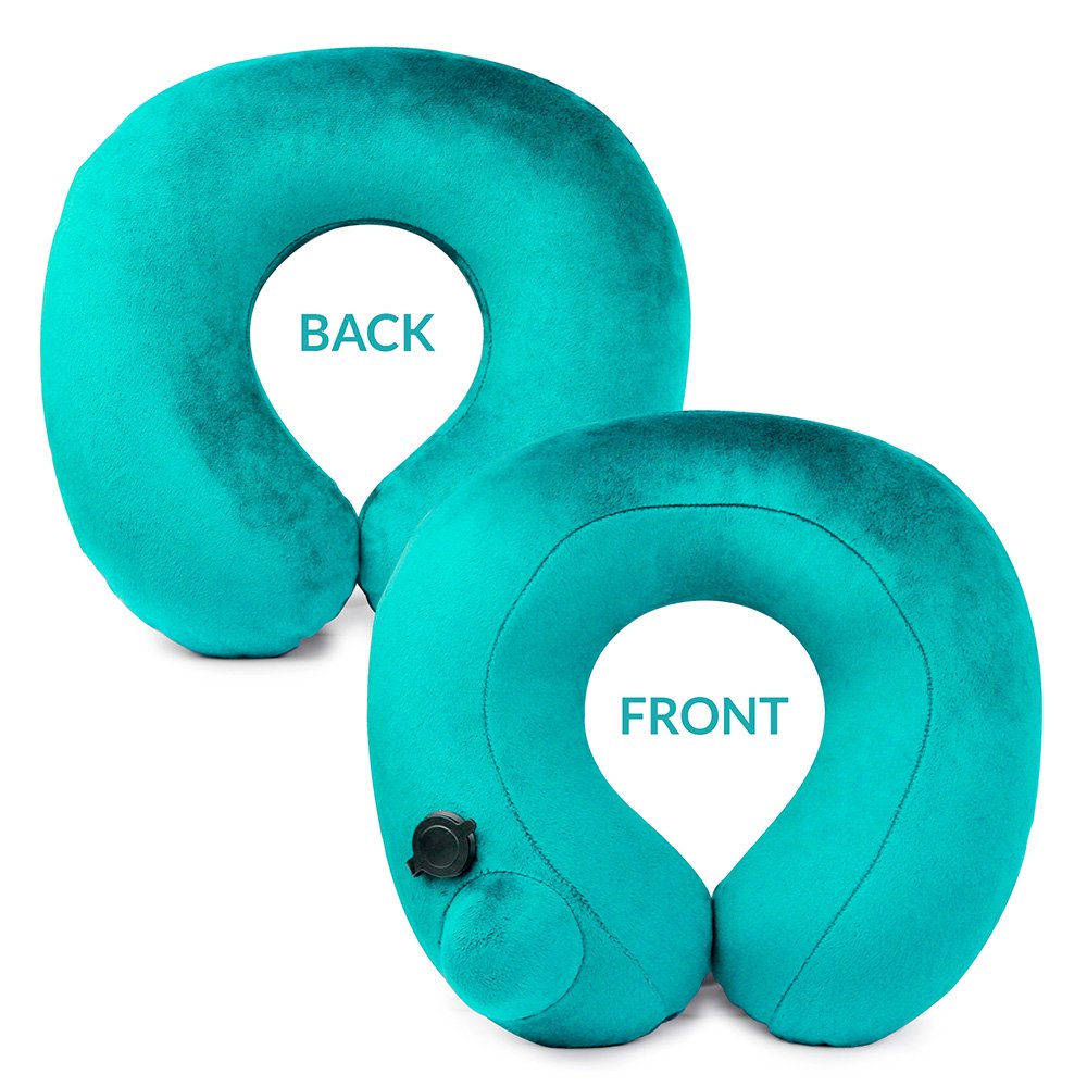 Oct17 Inflatable Air Pump Travel Neck Pillow Comfortable UShape