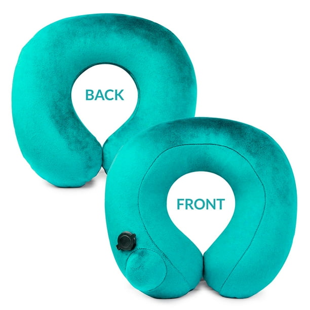 Oct17 Inflatable Air Pump Travel Neck Pillow Comfortable UShape