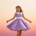 thumbnail image 2 of FYDUU Robes Filles Sans Manches Années 50 Vintage à Pois Robe de Soirée Rétro Col Peter Pan Décontractée Robe d'Été Quotidienne Mignonne Robe d'Été, 2 of 4