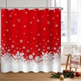 thumbnail image 3 of Duangreer Winter Snowflake Christmas Bathroom Decor with 12 Hooks, Red Xmas Snowflake Waterproof Fabric Shower Curtain, 72"x84", 3 of 5