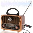 thumbnail image 1 of Radio Vintage Portátil,con Am FM SW,Recargable USB, Altavoz Bluetooth Inalámbrico, Compatible con TF, y USB,Estilo Clásico Antiguo Hi-Fi para el Hogar, Regalo, Viaje(Marrón) Marrón, 1 of 7