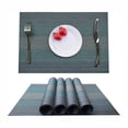 thumbnail image 1 of Placemats (set of 4), non-slip washable placemats, PVC wear-resistant, heat-resistant placemats, dirt-repellent and washable, place mats for kitchen dining table (gray blue), 1 of 5