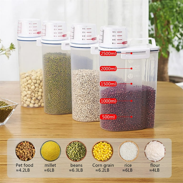 1pc Food Jars & Canisters, Sealed Rice Box, Safe Material Glass Rice  Storage Box, Food Storage Container, Flour Storage Tank, Insect Proof  Bottle With
