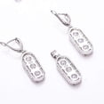 thumbnail image 2 of White Topaz, Cubic Zirconia 925 Silver Platinum Plated Pendant Earring Set P8188, Topaz Pendant Earring Set, Gift For Her, Round Pendant Earring Set,, 2 of 2