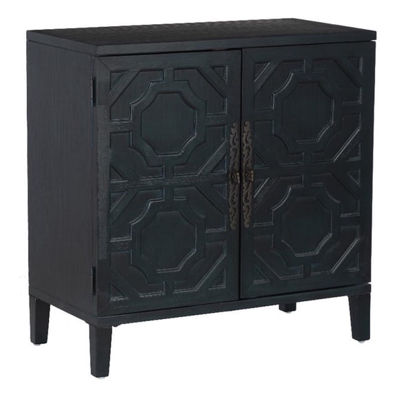 Linon Merrin Wood 2 Door Accent Cabinet in Midnight Blue
