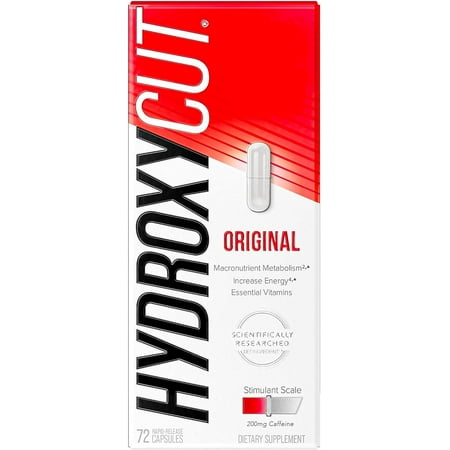 Hydroxycut Original - 72 Rapid-Release Capsules - 200 mg Caffeine - Boost Metabolism, Burn Calories, Increase Energy - for Women & Men