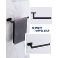 thumbnail image 2 of Wowow 5-Piece Matte Black Decorative Bathroom Hardware Set with Towel Bar,Toilet Paper Holder and Robe Hook, 2 of 5