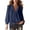 Navy, variant on YVNAURA Womens V Neck Pleated Blouse Bell Sleeve Top For Women Long Sleeve Button Down Collared Shirt Office Work Business Casual Blouse Spring Fall, White,L