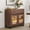 Brown, variant on Modern Sideboard Buffet Cabinet with Glass Door & 1 Drawer, Adjustable Shelf Credenza, Coffee Bar Storage Cabinet for Living Room & Kitchen,Brown
