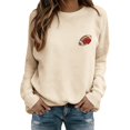 thumbnail image 2 of WCJM Women's Hoodless Sweatshirt Women's Casual Football Sweatshirt Embroidered Crewneck Long Sleeve Fan Top, 2 of 7