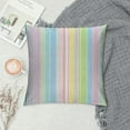 thumbnail image 2 of Creowell  Pastel Throw Pillow Cushion Cover, Vertically Striped Pattern Different Colored Straight Lines Classical Old Fashioned, Decorative Square Accent Pillow Case,Pastel Colors, 2 of 5