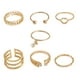 thumbnail image 2 of Anillos para mujer, regalos para mujer, 8 piezas, conjunto abierto geométrico bohemio, joyería personalizada, diseño de hip hop, anillo popular., 2 of 2