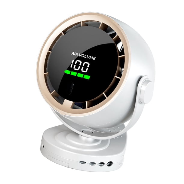 Ventilador de escritorio Ventilador portátil Viento fuerte Pequeño Recargable 100 Velocidad ajustable Mesa Blanco