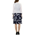 thumbnail image 3 of INSPIRE CHIC Women's Dress and Jacket 2 Piece Sets Chiffon Floral Sleeveless Dress and Contrast Panel Jacket XS Blue, 3 of 6