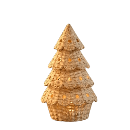 Hand‑Woven Wooden Christmas Tree Tabletop Decorations, 3‑Tier Decorative Xmas Tree, Rustic Table Centerpiece for Mantel Window Sill Indoor Outdoor Christmas Thanksgiving Fall Home Decor