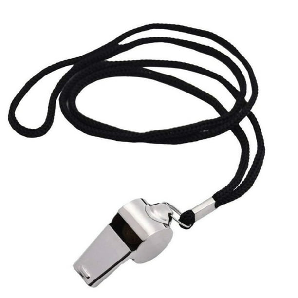 Silbatos, Silbato de metal (plateado), Silbato fuerte y nítido, Silbato de metal con cordón de nailon extraíble para entrenadores deportivos, baloncesto, fútbol oso de fresa Electrónica